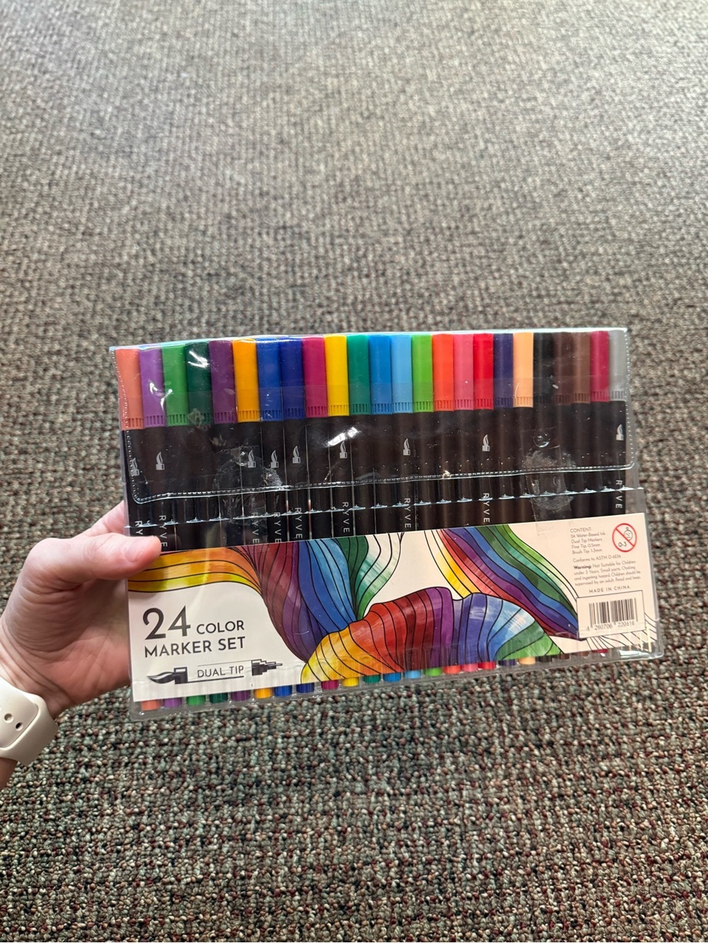 24-Color Dual Tip Marker Set - Assorted Colors